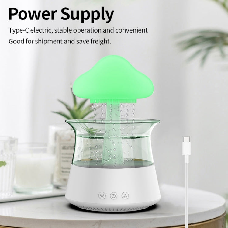 CH06 300ml Rain Humidifier Mushroom Cloud Colorful Night Lamp Aromatherapy Machine, Style: Without Remote Controller(White) by bashfashion