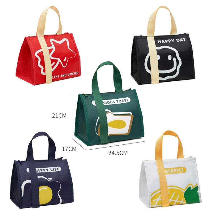 Portable Lunch Box Bag Student Simple Thickened Waterproof Bento Insulation Bag(White) by bashfashion