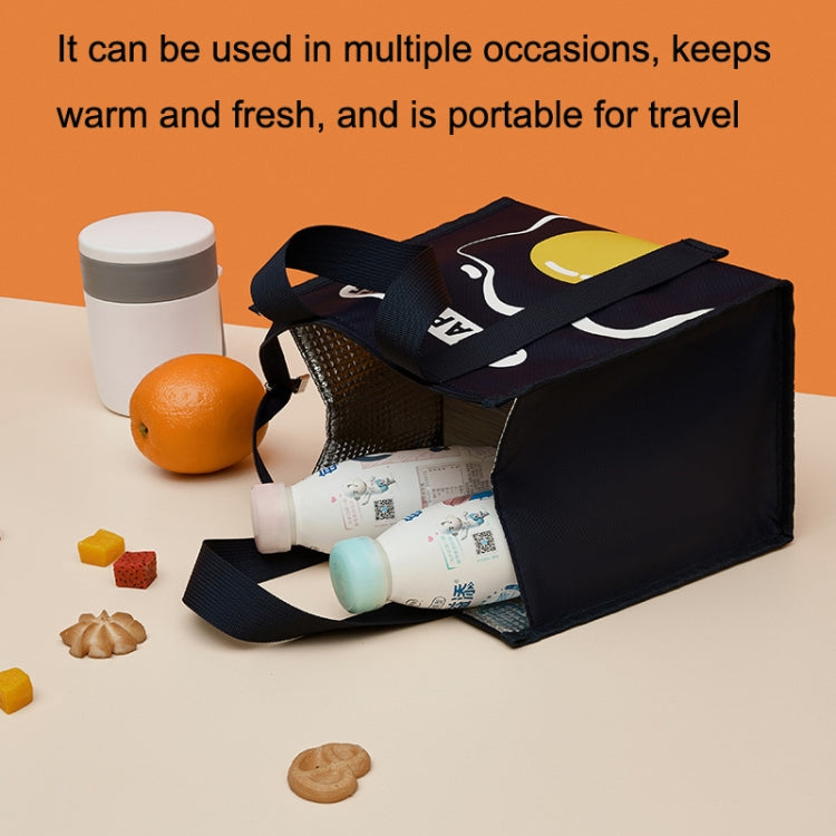 Portable Lunch Box Bag Student Simple Thickened Waterproof Bento Insulation Bag(White) by bashfashion