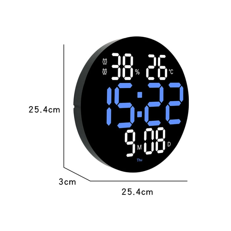 10-Inch Led Digital Wall Clock 2-Color Large Screen Electronic Clock With Temperature Display(Green) by bashfashion