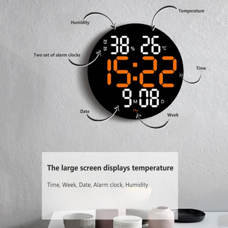 10-Inch Led Digital Wall Clock 2-Color Large Screen Electronic Clock With Temperature Display(Green) by bashfashion