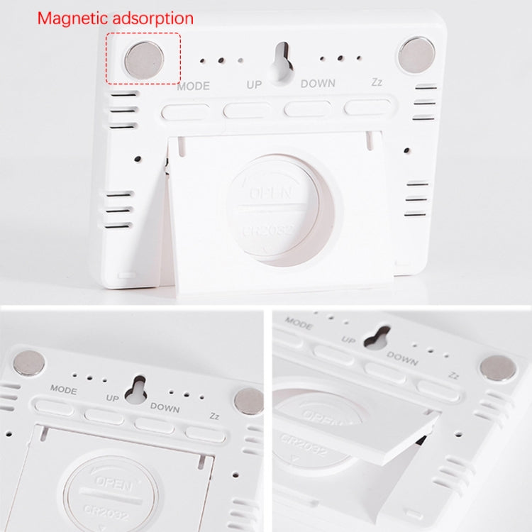 Magnetic LCD Digital Aalarm Clock Large Screen With Temperature Humidity Display(8280 Black) by bashfashion