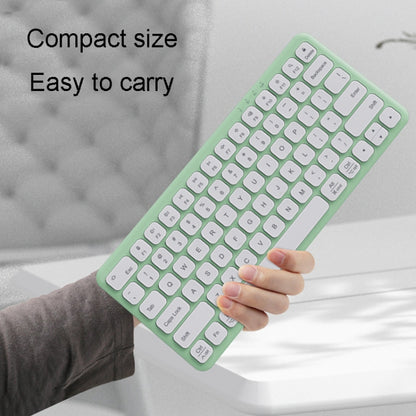 B087 2.4G Portable 78 Keys Dual Mode Wireless Bluetooth Keyboard And Mouse, Style: Keyboard Mouse Set Pink by bashfashion