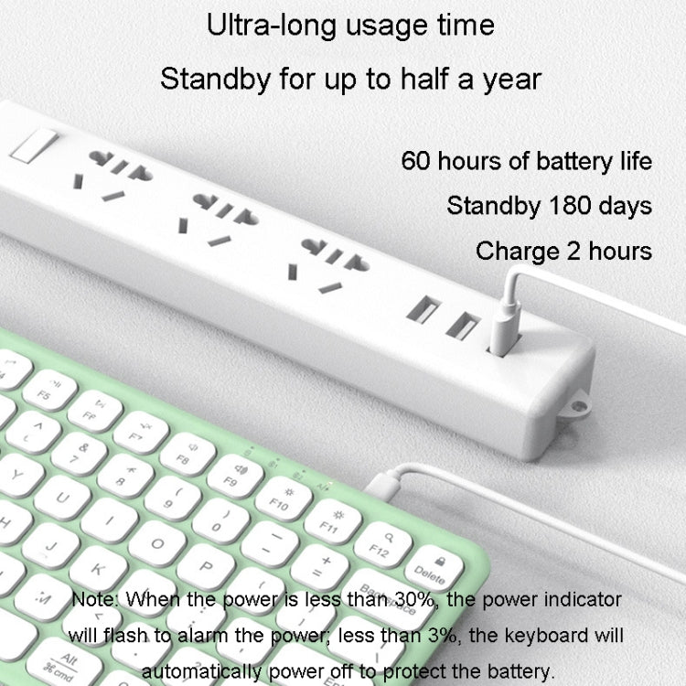 B087 2.4G Portable 78 Keys Dual Mode Wireless Bluetooth Keyboard And Mouse, Style: Keyboard Mouse Set Green by bashfashion