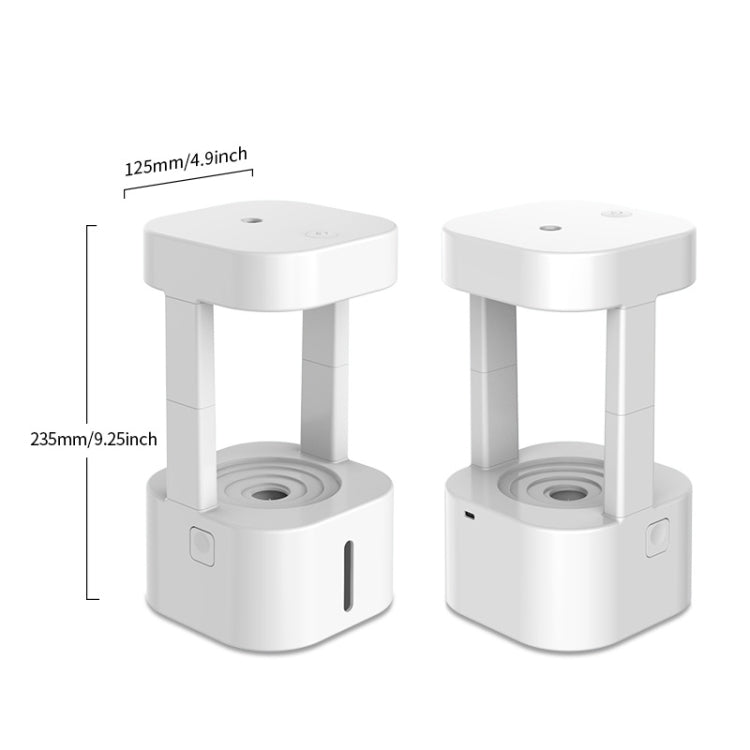 580ml Anti-gravity Humidifier Water Droplet Backflow Atomizer Aromatherapy Machine(White Light) by bashfashion