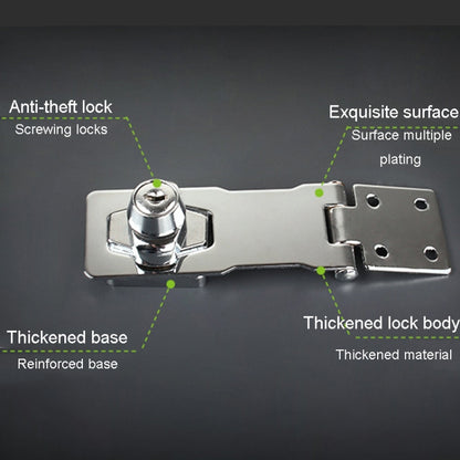 2.5 inch Interlocking No Hole Hook With Locking Hasp Chest Of Drawers Door Lock With Iron Key by bashfashion