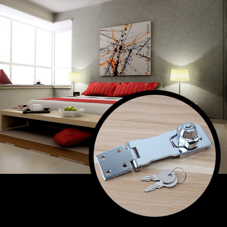 3 inch Interlocking No Hole Hook With Locking Hasp Chest Of Drawers Door Lock With Iron Key by bashfashion