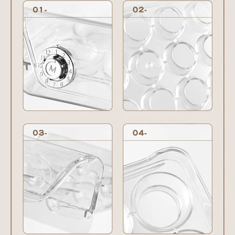 Middle Single Layer 12 Grid Cream Color Egg Storage Box PET Transparent Multi-Specification Egg Box by bashfashion