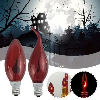 Retro Flame Light Bulb LED Energy-saving Light Source Candle Decorative Light Bulb, Color temperature: E14 Red Flame Pointed by bashfashion