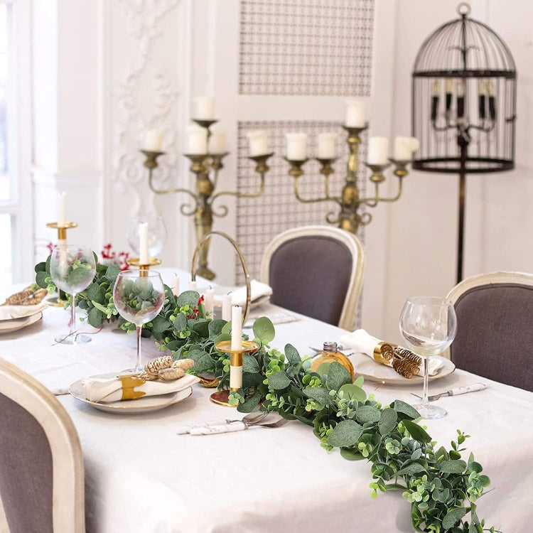 180cm Simulation Greenery Eucalyptus Ivy Leaf Rattan Hanging Fake Flower Decoration Rattan, Style: F Model by bashfashion