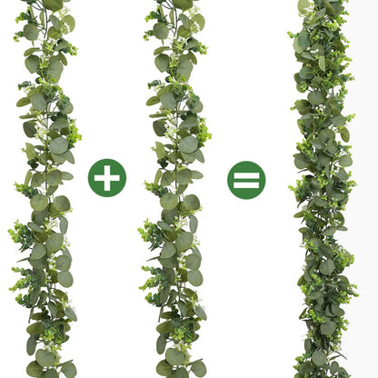 180cm Simulation Greenery Eucalyptus Ivy Leaf Rattan Hanging Fake Flower Decoration Rattan, Style: A Model by bashfashion