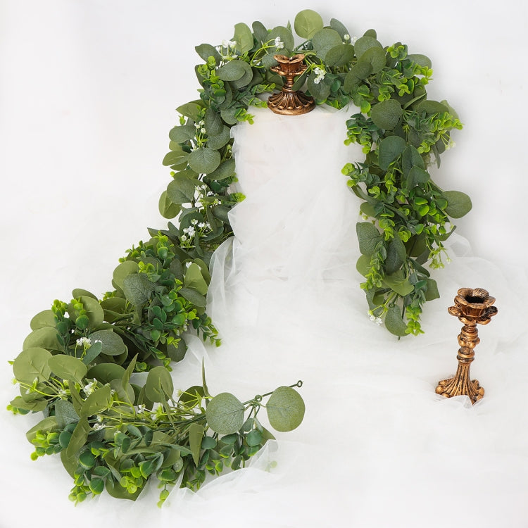 180cm Simulation Greenery Eucalyptus Ivy Leaf Rattan Hanging Fake Flower Decoration Rattan, Style: A Model by bashfashion