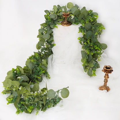 180cm Simulation Greenery Eucalyptus Ivy Leaf Rattan Hanging Fake Flower Decoration Rattan, Style: A Model by bashfashion