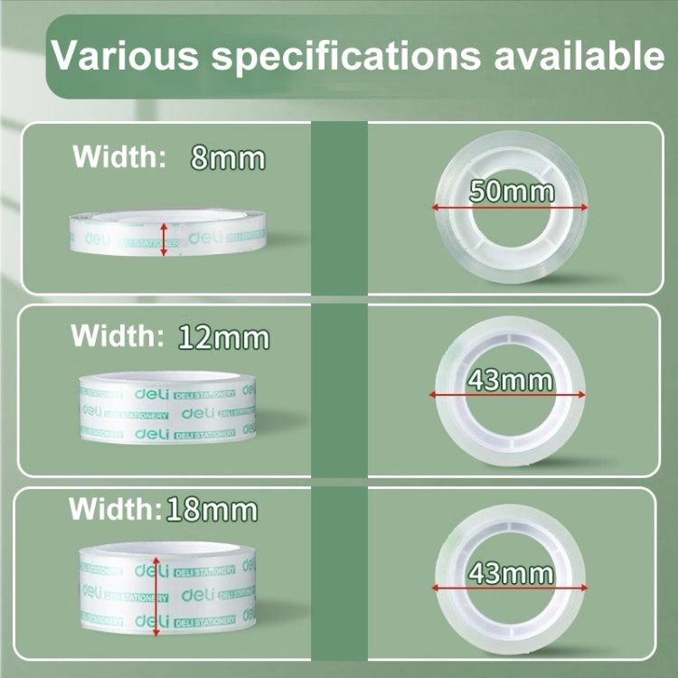 8 Rolls Width 1.8cm x Length 12.8m Deli Small High Viscosity Office Transparent Tape Student Stationery Tape by Deli