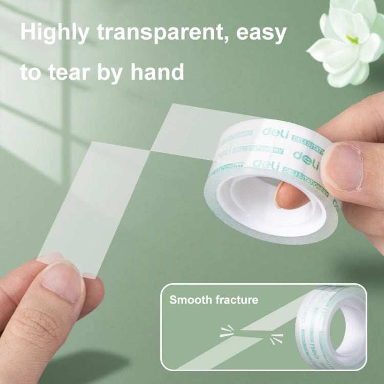 8 Rolls Width 1.8cm x Length 12.8m Deli Small High Viscosity Office Transparent Tape Student Stationery Tape by Deli