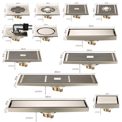 All Copper Brushed Anti-Odor Floor Drain Gravity Copper Core Bathroom Floor Drain, Specification: 8x30cm Long Invisible Medium Drain by bashfashion