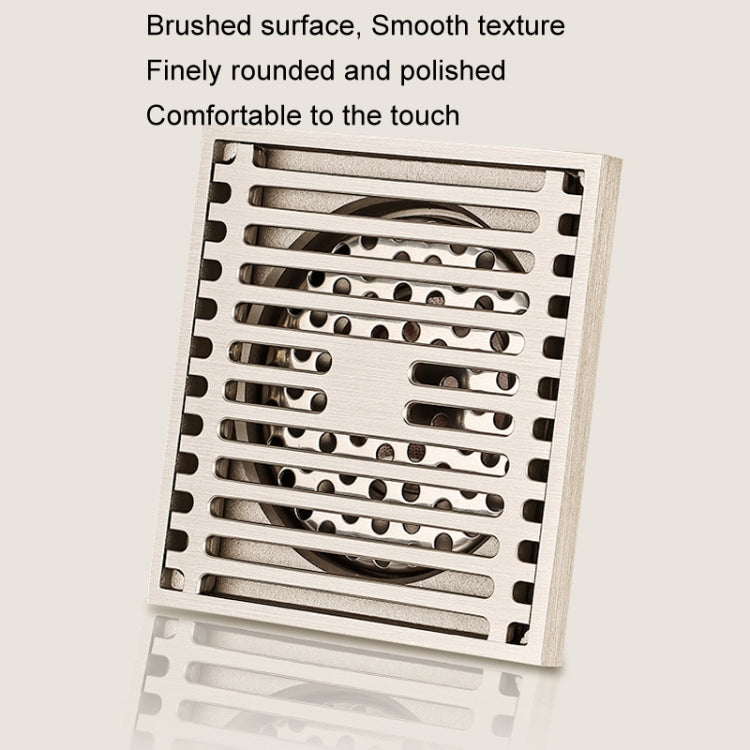 All Copper Brushed Anti-Odor Floor Drain Gravity Copper Core Bathroom Floor Drain, Specification: 8x30cm Long Invisible Medium Drain by bashfashion