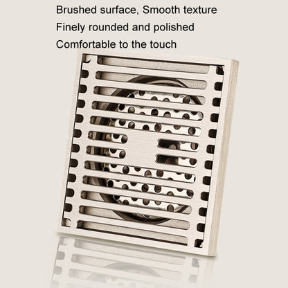 All Copper Brushed Anti-Odor Floor Drain Gravity Copper Core Bathroom Floor Drain, Specification: 8x30cm Long Invisible Medium Drain by bashfashion