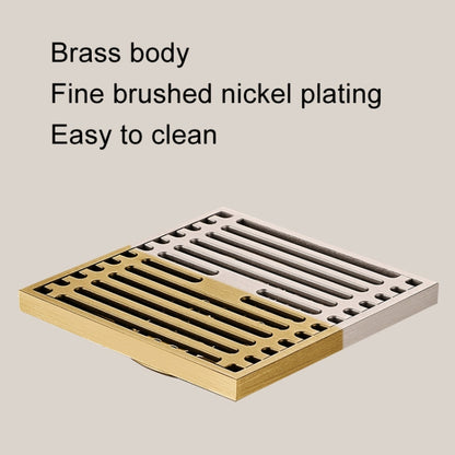 All Copper Brushed Anti-Odor Floor Drain Gravity Copper Core Bathroom Floor Drain, Specification: 8x30cm Long Invisible Medium Drain by bashfashion