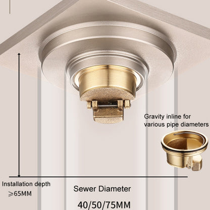 All Copper Brushed Anti-Odor Floor Drain Gravity Copper Core Bathroom Floor Drain, Specification: 8x30cm Long Invisible Medium Drain by bashfashion