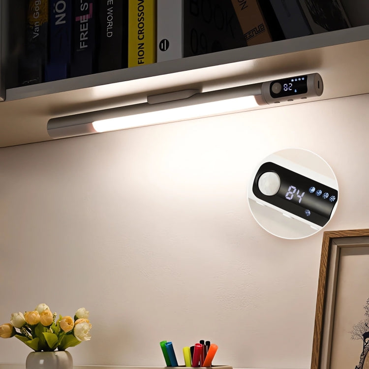 Rechargeable Under Cabinet LED Motion Sensor Night Light with Digital Display 1200mAH(Black) by bashfashion