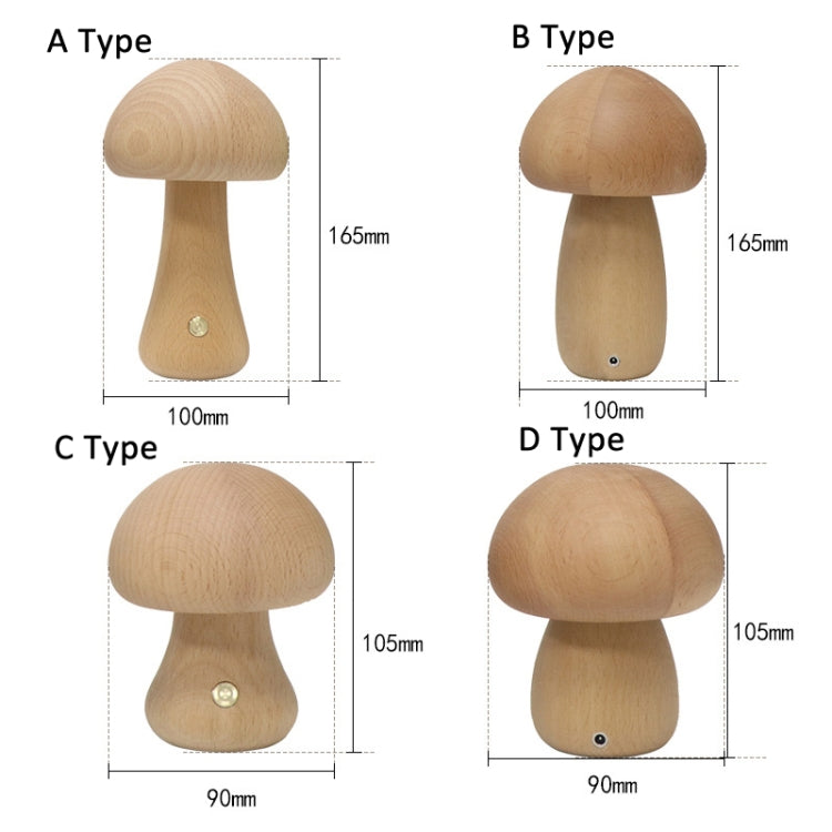 Mushroom Shape Night Light Touch Control Dimmable Bedside Atmosphere Lamp, Style: B Type Beech by bashfashion