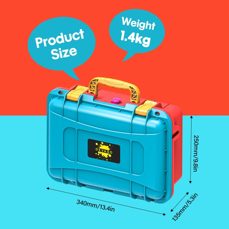 DEVASO For Switch / OLED IP67 Waterproof Storage Case Hardshell Bag, Color: Orange Blue+Shoulder Strap by DEVASO