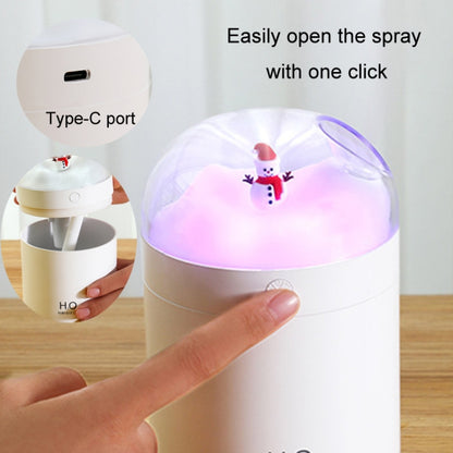 500ml Snowman Humidifier USB Desktop Large Capacity Colorful Ambient Light Air Humidifier(White) by bashfashion