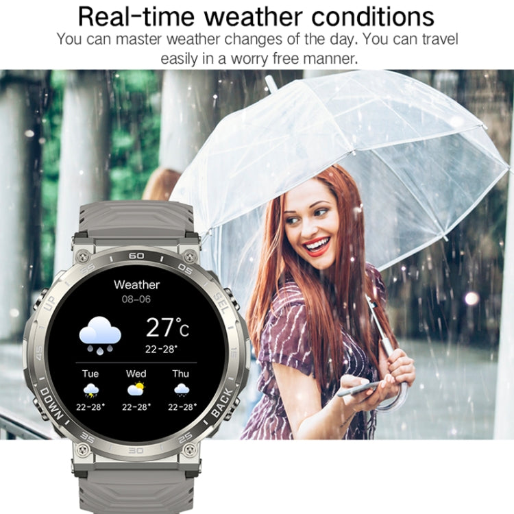 Bluetooth Talk Outdoor Pedometer Exercise Heart Rate Sleep Monitoring Smart Watch(Silver) by bashfashion