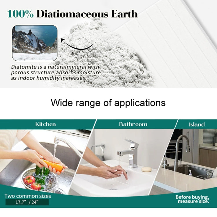 Faucet Sink Drying Mat Diatomaceous Earth Stone Splashproof Absorbent Sink Drainage Mat, Color: K05 White(60x10cm) by bashfashion