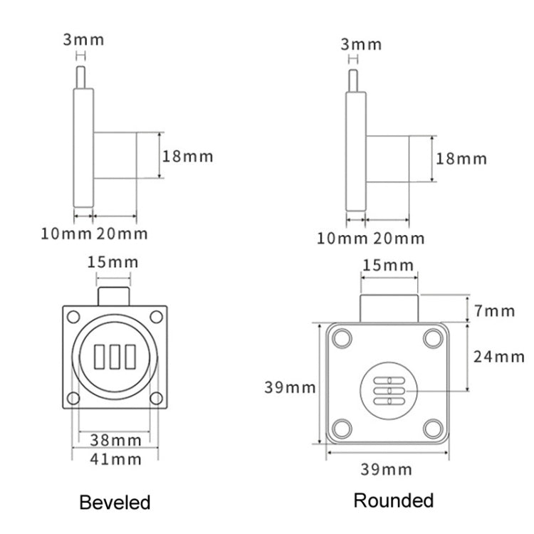 Home Cabinet Desk Drawer Combination Lock Lockers File Security Latches, Style: Gray Beveled by bashfashion