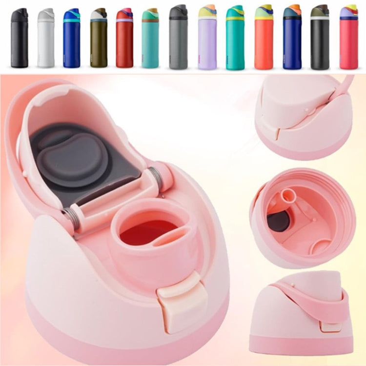 Replacement Lid for Owala Freesi Cup No Leakage One Button Open With Carry Loop(White Blue) by bashfashion