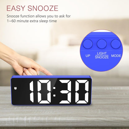 JX012 Multifunctional LED Electronic Clock Battery Plug-in Dual-purpose Bedside Alarm Clock(Blue) by bashfashion