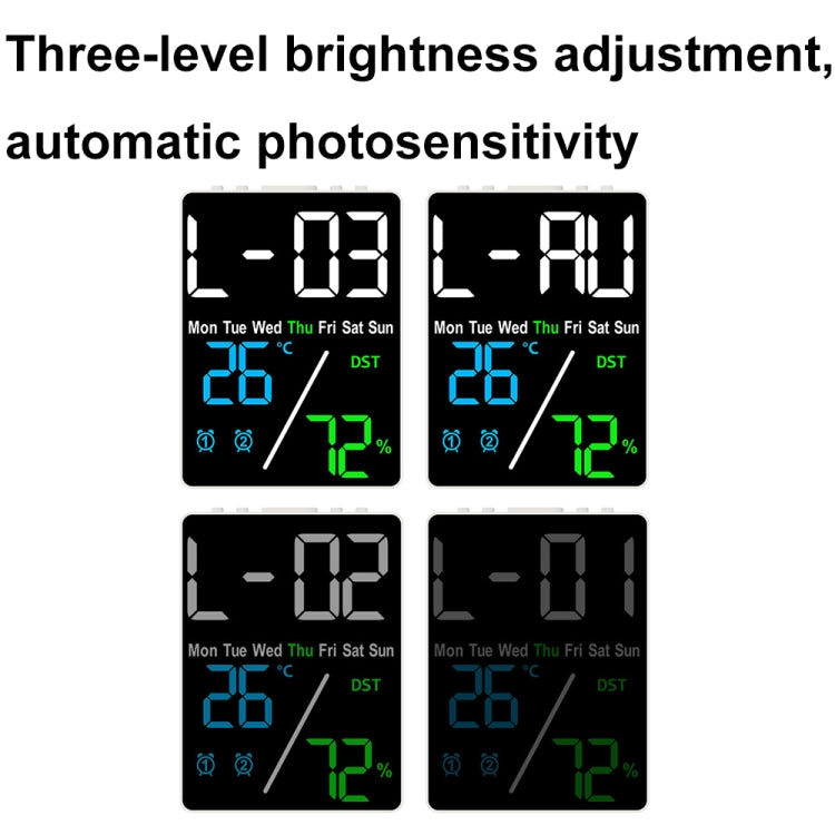 Multifunctional Temperature / Humidity Display Electronic Alarm Clock, Color: Green White by bashfashion