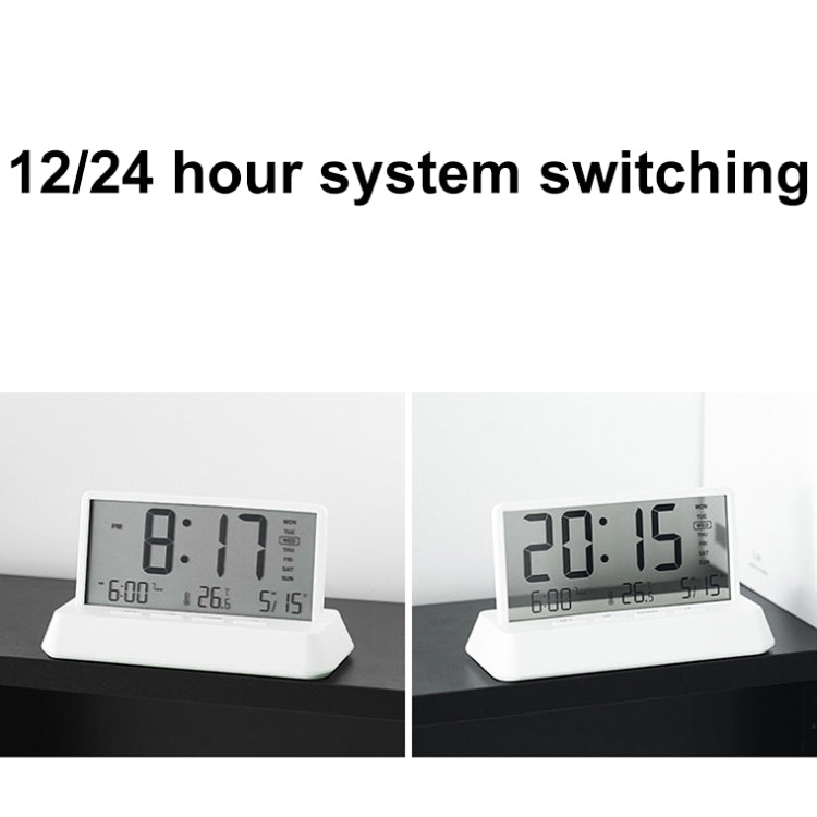 Multifunctional Temperature / Date Display Electronic Alarm Clock(Black Transparent) by bashfashion