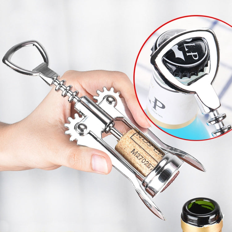 Wine Corkscrew Beer Opener Multifunctional Wine Opening Tool, Style: 446-Upgraded Silver by bashfashion