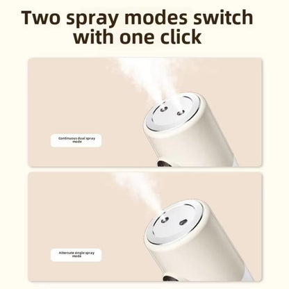 Desktop Dual Port Humidifier Portable Mini Air Purifier With Nightlight, Color: Beige by bashfashion