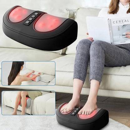 Z5 Dual-frequency Red Light Constant Temperature Hot Compress Foot Massager, Spec: EU Plug(Black) by bashfashion