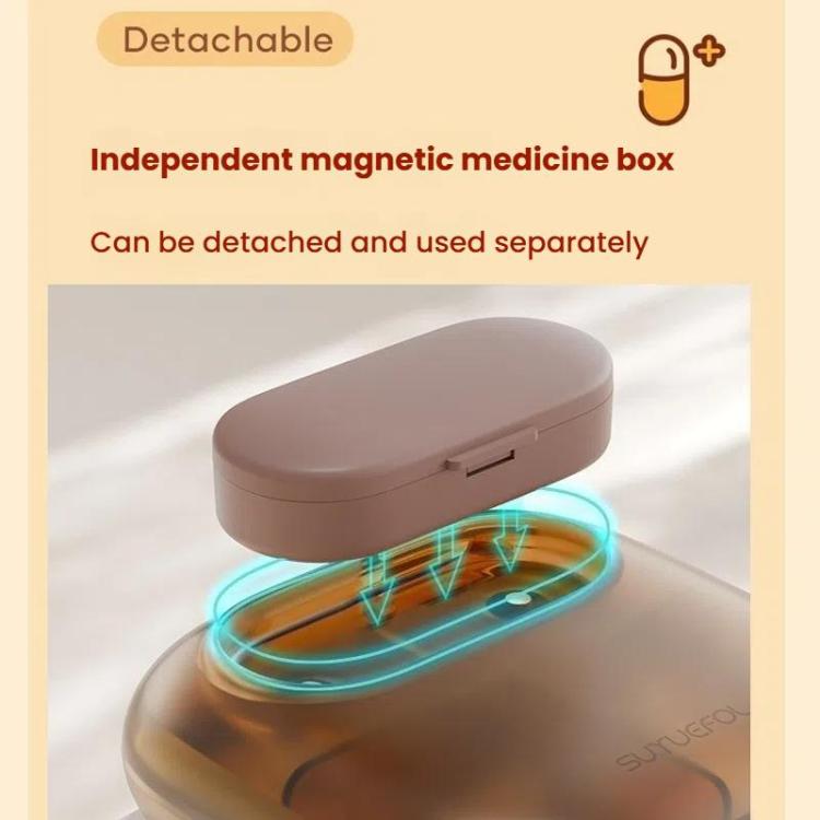 Portable Pill Box Dispenser Sealed Large Capacity Seven Days a Week Medication Organizer, Color: 4 Grids White by bashfashion