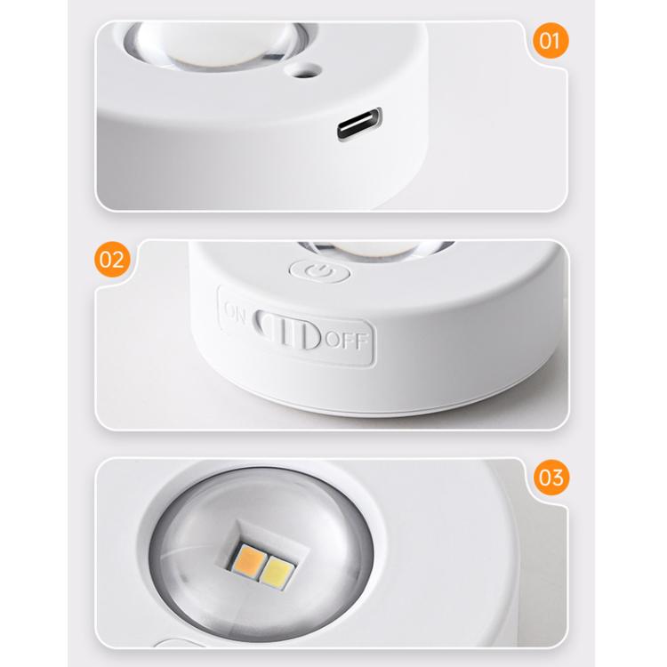 Tri-color Magnetic Puck Light Rechargeable LED Under Cabinet Light With Remote Control by bashfashion