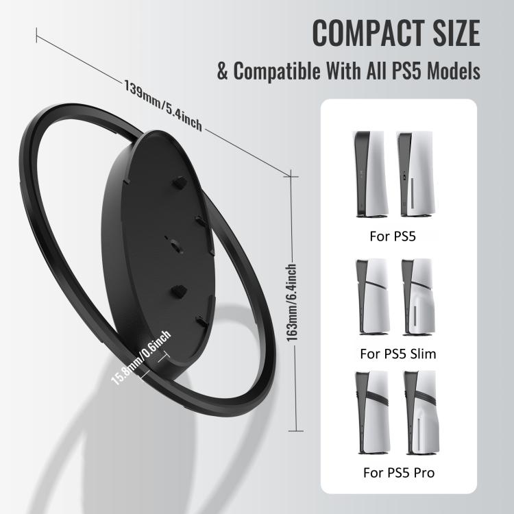 For PS5 / PS5 Slim / PS5 Pro Game Console Desktop Vertical Stand Non-Slip Base(Blue) by bashfashion