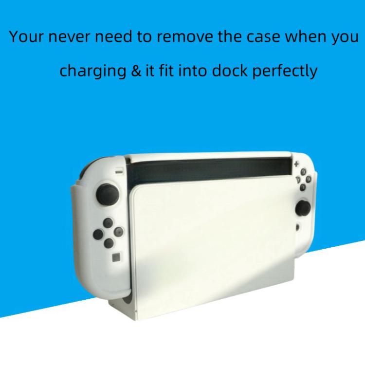 For Nintendo Switch OLED / Joy-Con 2 In 1 Protective Case TPU Cover Support(White) by bashfashion