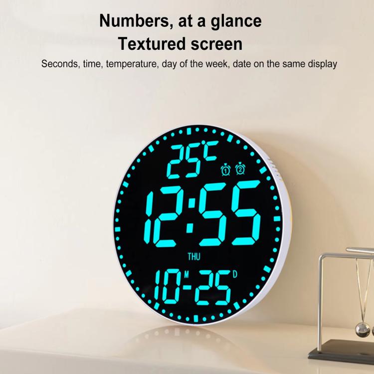 11.6-Inch RGB Wall Clock With Remote Control Multi-Functional Alarm Clock Bamboo+Bamboo by bashfashion