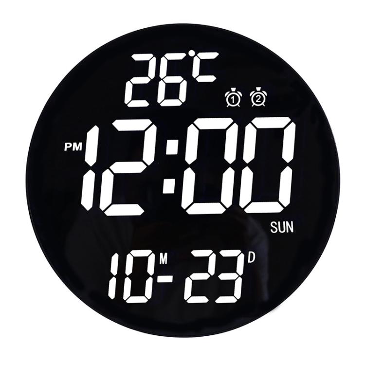 11.6-Inch White Light Wall Clock With Remote Control Multi-Functional Alarm Clock Black+Cloth by bashfashion