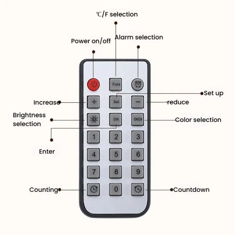 11.6-Inch White Light Wall Clock With Remote Control Multi-Functional Alarm Clock Black+Cloth by bashfashion