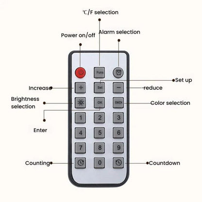 11.6-Inch White Light Wall Clock With Remote Control Multi-Functional Alarm Clock Black+Cloth by bashfashion