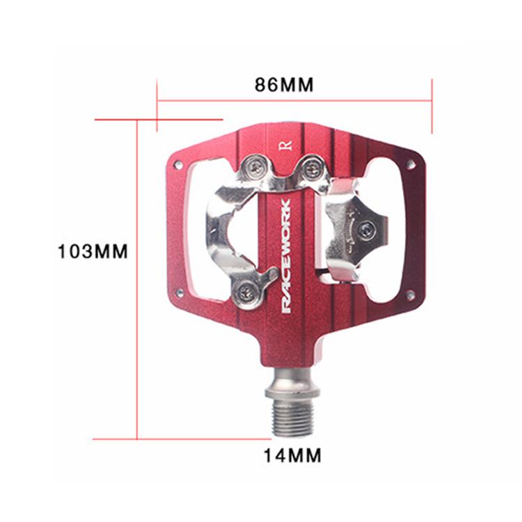 RACEWORK RK213 1pair Mountain Bike SPD + Flat Pedal Self-locking Dual-purpose Pedal(Orange) by RACEWORK