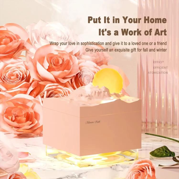 Moonfall Humidifier Aroma Diffuser Large Fog With Night Light Desktop Ornament(White) by bashfashion