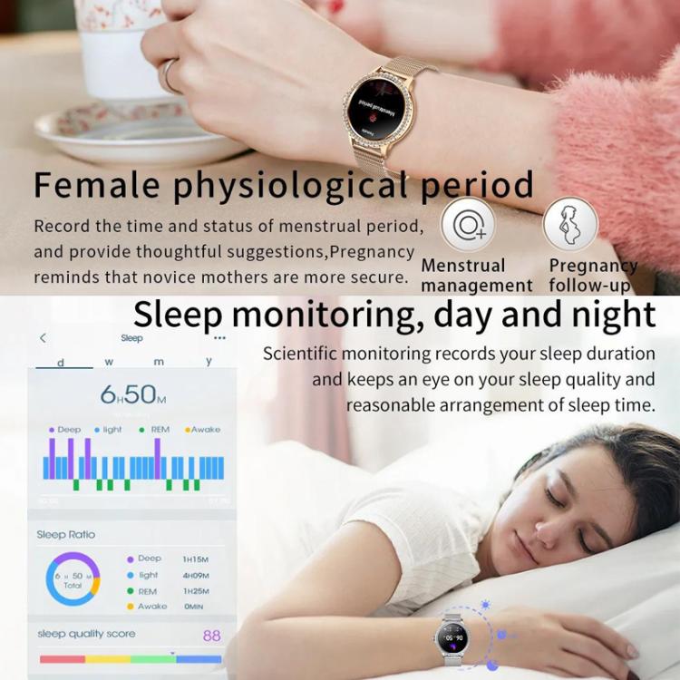 Bluetooth Calling AI Voice Assistant Life Waterproof Sports Smartwatch, Color: Black Mesh Strap+Silicone Strap by bashfashion