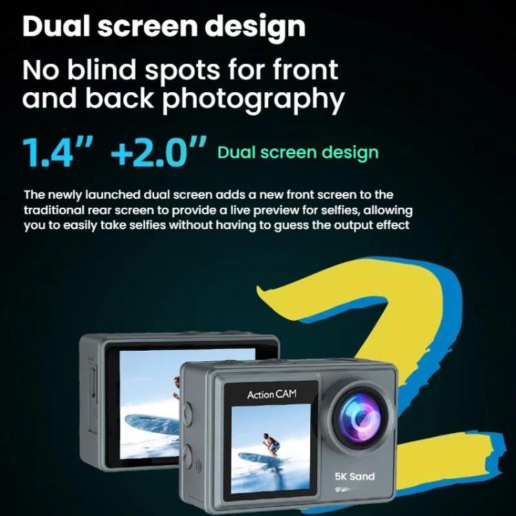 M40TR With Touch Screen + Remote Control 5K Action Camera Anti-Shake Outdoor HD Shooting Cycling Recorder Under Dive Camera by bashfashion